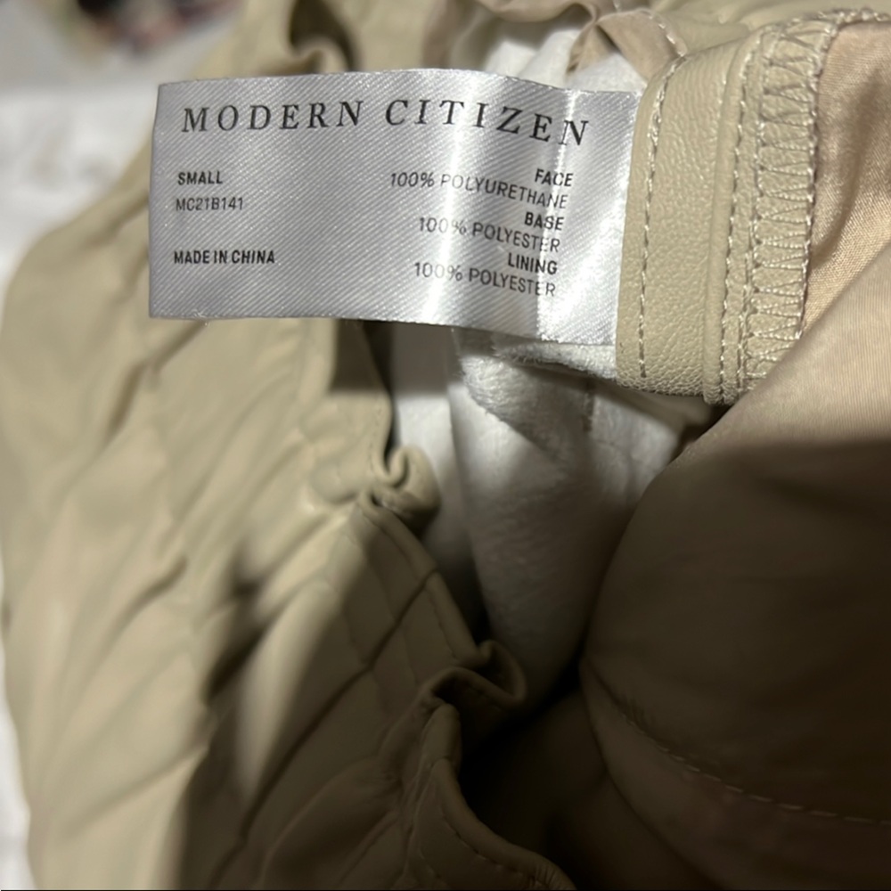 Modern Citizen - Kipp Paperbag Vegan Leather Shorts in Sand - Size Small NWOT - Picture 6 of 6